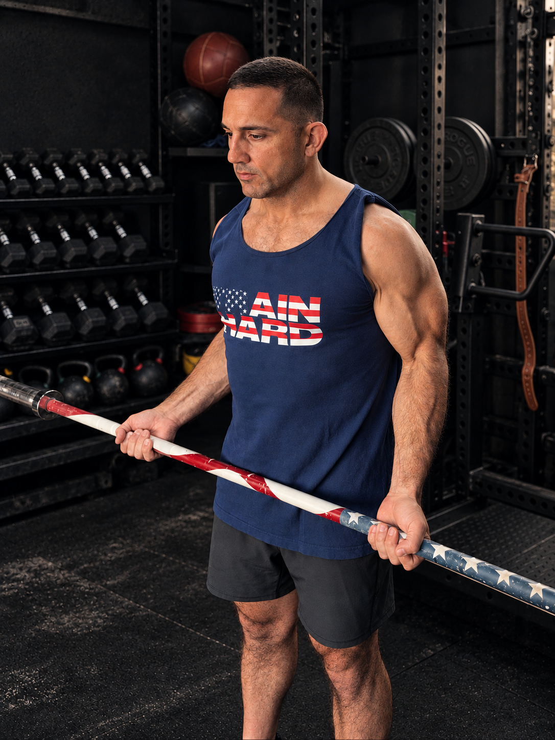 TRAIN HARD / AMERICA THROWBACK TANK