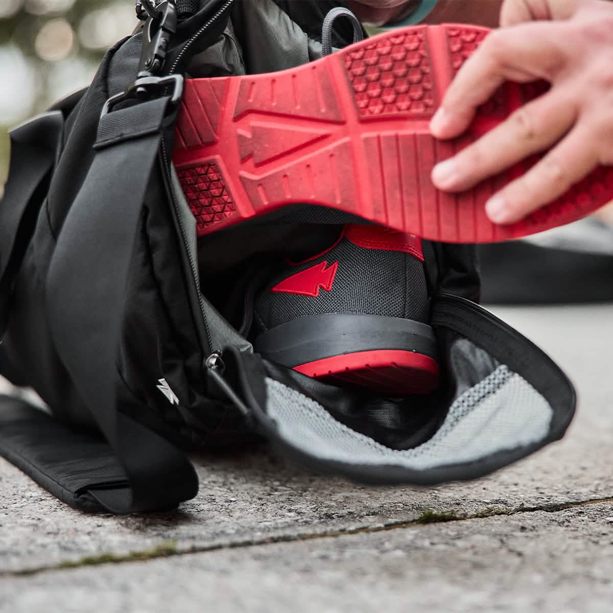Men's Ballistic Trainers - Wolf Grey + High Risk Red