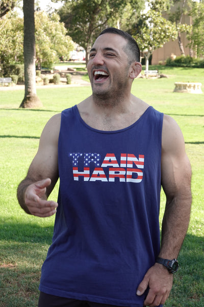 TRAIN HARD / AMERICA THROWBACK TANK