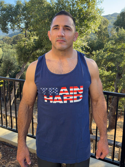 TRAIN HARD / AMERICA THROWBACK TANK [SHIPS 6/26]