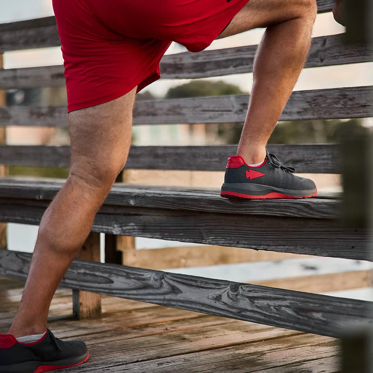 Men's Ballistic Trainers - Wolf Grey + High Risk Red