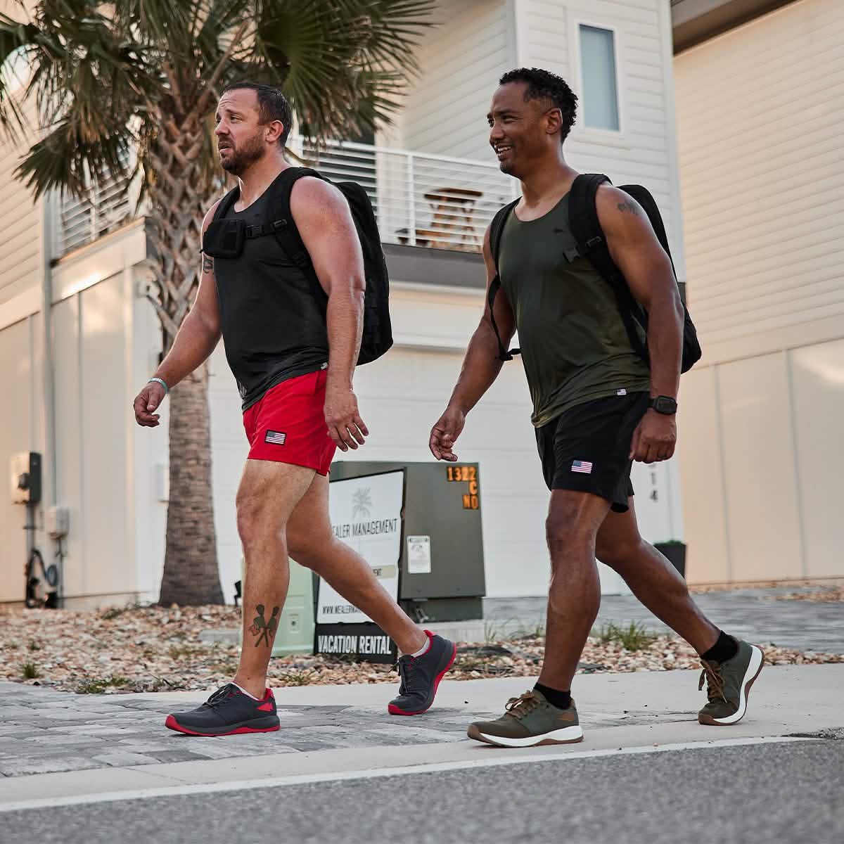 Men's Ballistic Trainers - Wolf Grey + High Risk Red