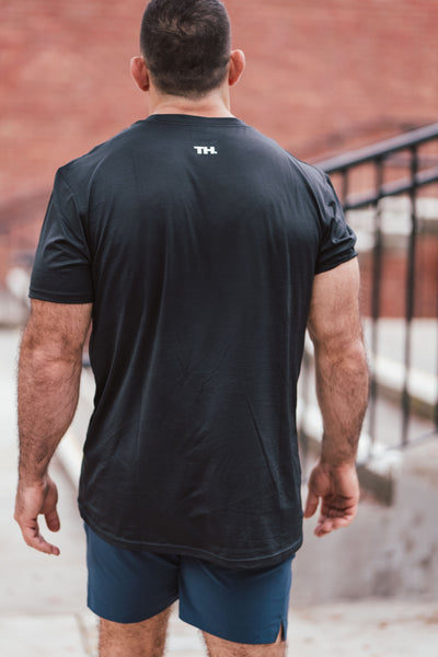 THMC x Amble Offshore Performance Fabric Tee - Black Heather