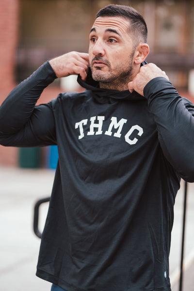 THMC x Amble Offshore Performance Fabric Hoodie - Black Heather