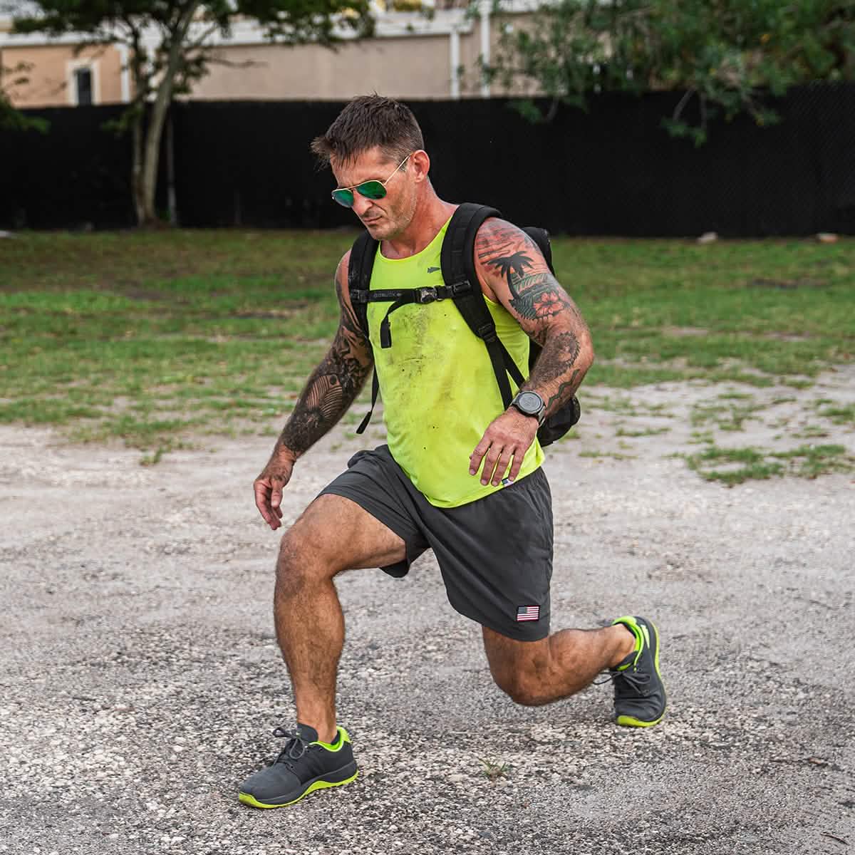 Men's Ballistic Trainers - Wolf Grey + Acid Lime
